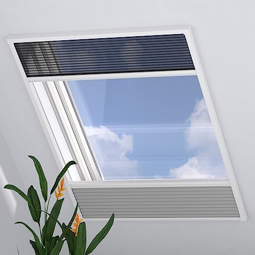 Radeco® Dachfenster Fliegengitter Plissee Kombi grau 80 x 120 cm (BxH), Insektenschutz und Sonnenschutz, Selbst kürzbar, fliegengitter dachfenster, fliegengitter schrägfenster, plissee dachfenster Radeco® Dachfenster Fliegengitter Plissee Kombi grau 80 x 120 cm (BxH), Insektenschutz und Sonnenschutz, Selbst kürzbar, fliegengitter dachfenster, fliegengitter schrägfenster, plissee dachfenster von Raamdecoratie.com
