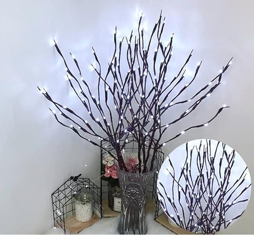 77cmx15cmSimulierte Äste LED-Leuchten Vasenfüller Weidenbaum künstlicher kleiner Zweig im nordischen Schlafzimmer-Layout kreatives Nachtlicht dekorative Lichterkette Kunstanhänger Wald von Raaxola