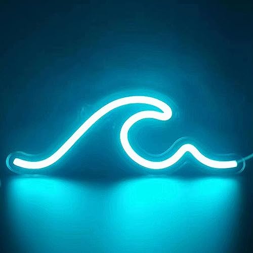 Raaxola LED Neon Schilder Welle dekorative Lichter Home Party Wand Kunst Dekor Lampen Urlaub Geschenk Helligkeit einstellbar USB von Raaxola