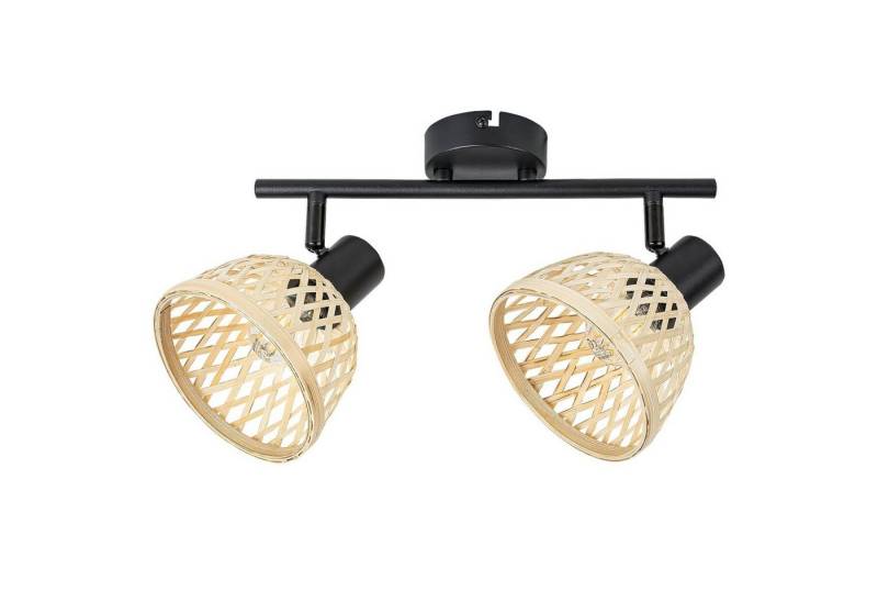 Rabalux Deckenleuchte, ohne Leuchtmittel, Rattan-Lampe, ind.spot.E14 2xMAX15W, Schwarz von Rabalux