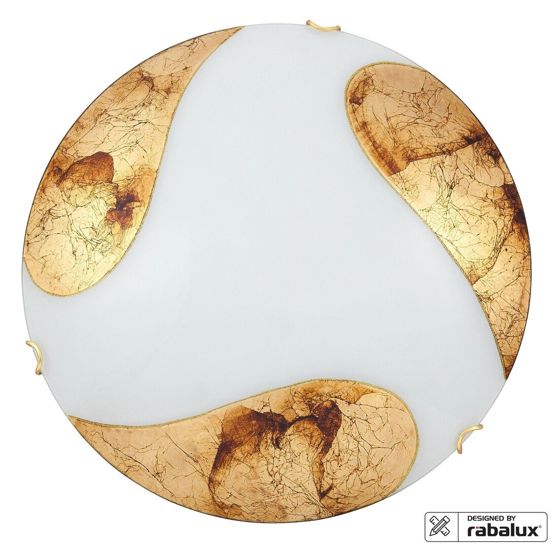 Rabalux Deckenleuchte Art gold-Art gold" 2-flammig, Metall, weiß, rund, E27, ø400mm" von Rabalux