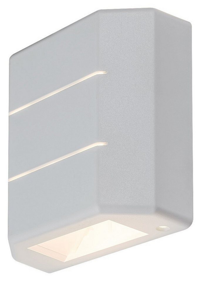 Rabalux LED Außen-Wandleuchte Lippa" Kunststoff, weiß, 6W, warmweiß, 150lm, IP54, G, 3000K, mit Leuchtmittel wassergeschützt, warmweiß" von Rabalux