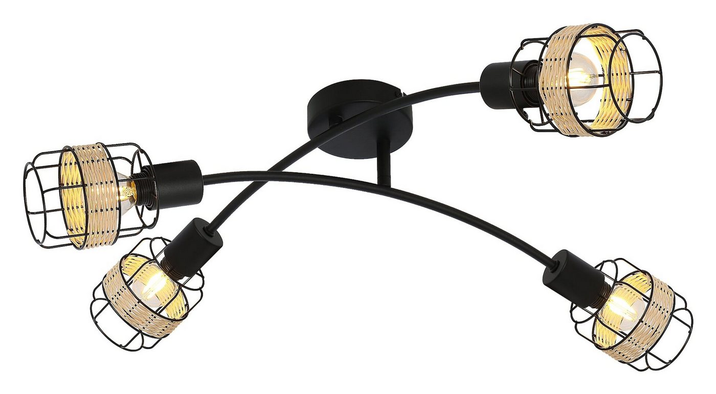 Rabalux LED Deckenspots Indiana" 4-flammig, Metall, schwarz, rund, E14, ø95mm" von Rabalux