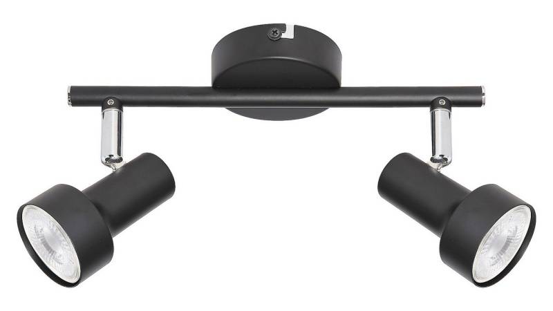 Rabalux LED Deckenspots "Konrad" 2-flammig, Metall, schwarz, GU10, B260mm von Rabalux