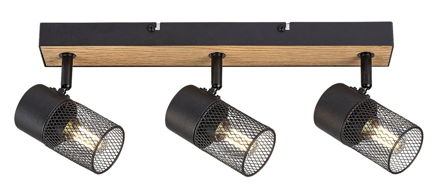 Rabalux LED Deckenspots Metta" 3-flammig, Holz, schwarz+braun, rund, E14, ø60mm, mit Leuchtmittel" von Rabalux