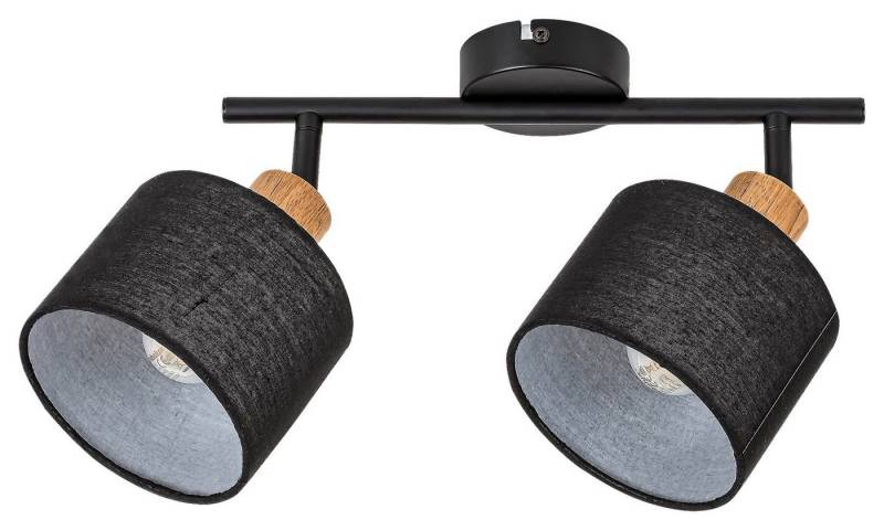 Rabalux LED Deckenspots "Miguel" 2-flammig, Holz, schwarz+braun, E14, L340mm von Rabalux