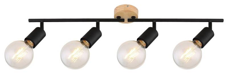 Rabalux LED Deckenspots "Pablo" 4-flammig, Holz, schwarz, E27, L125mm von Rabalux