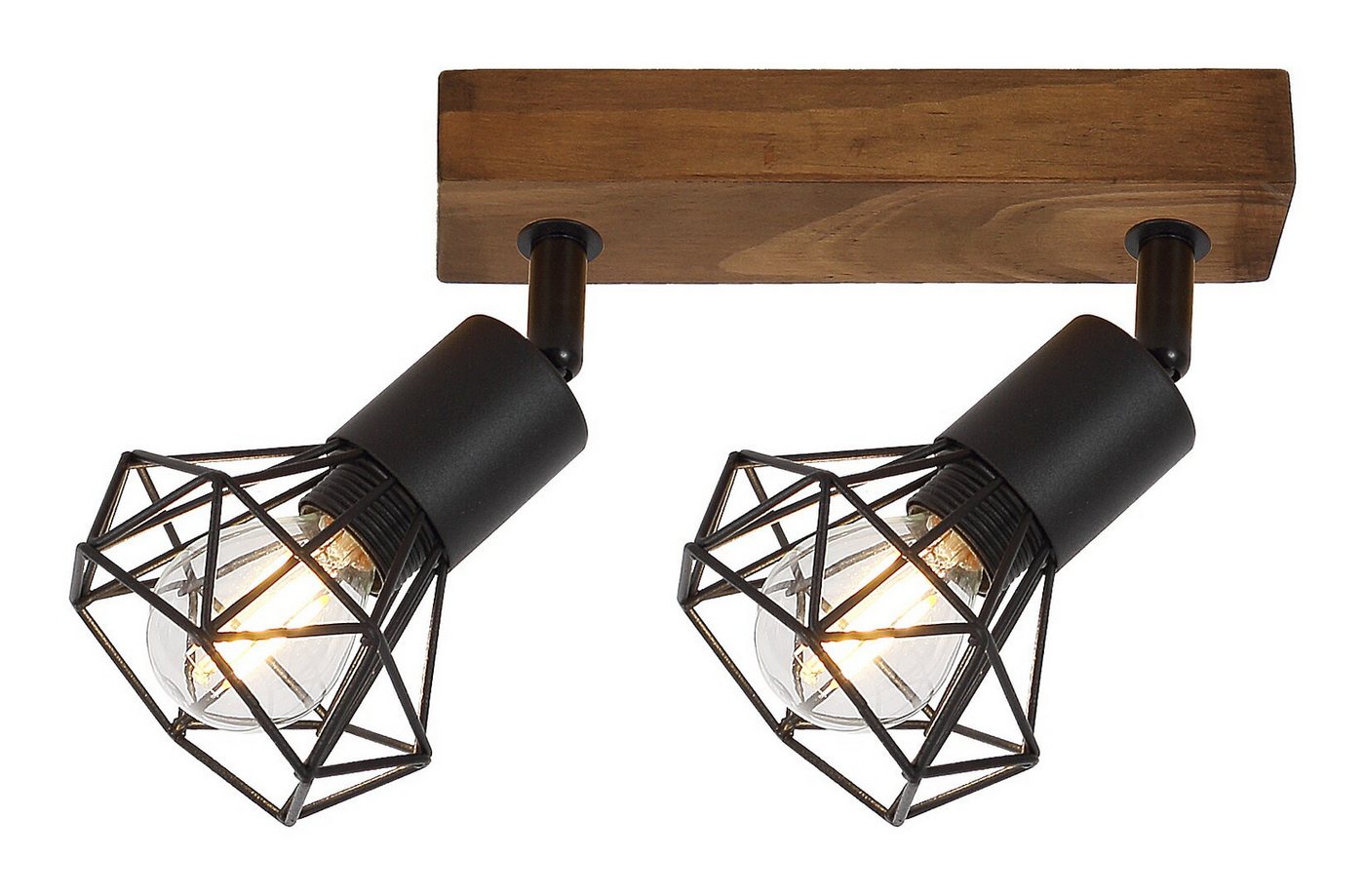 Rabalux LED Deckenspots Zeus" 2-flammig, Holz, braun+schwarz, E14, L150mm" von Rabalux