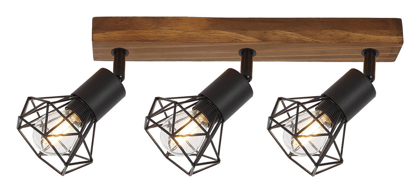 Rabalux LED Deckenspots Zeus" 3-flammig, Holz, braun+schwarz, E14, L150mm" von Rabalux