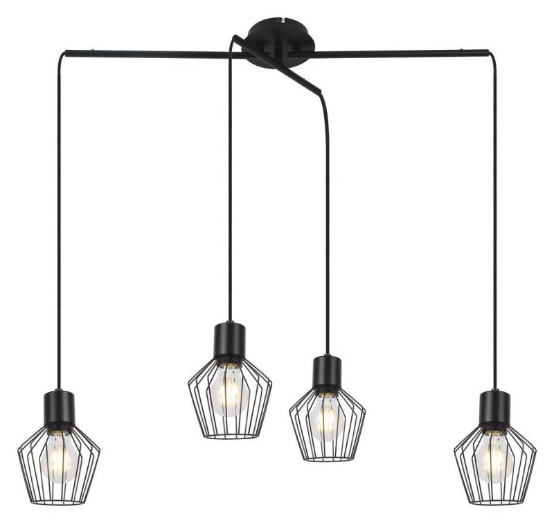 Rabalux Pendelleuchte "Belano" 4-flammig, Metall, schwarz, rund, E27, ø130mm von Rabalux
