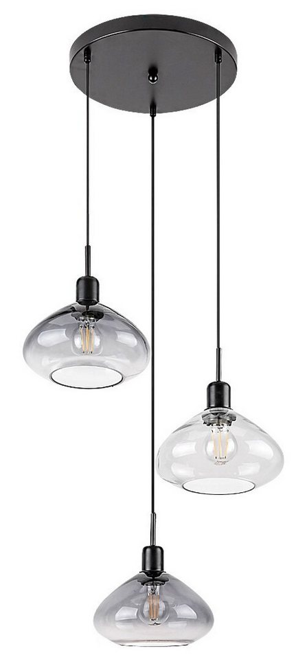 Rabalux Pendelleuchte "Dvora" 3-flammig, Metall, grau, Kugel+rund, E27, ø220mm von Rabalux