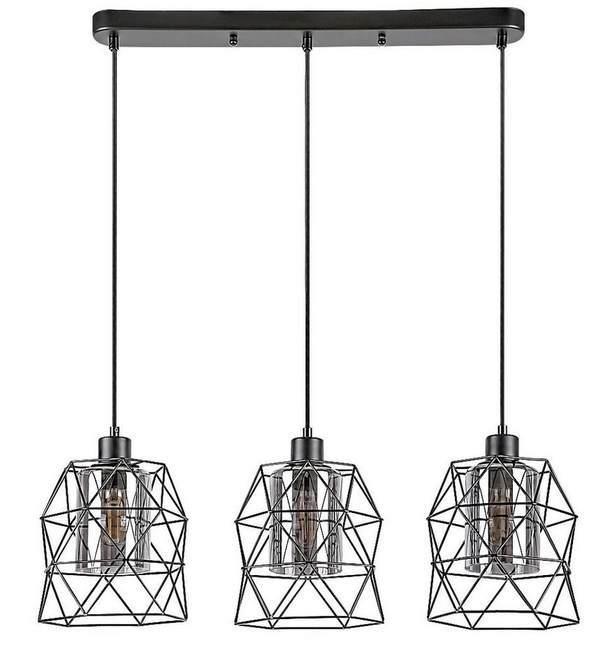 Rabalux Pendelleuchte "Emrys" 3-flammig, Metall, grau, rund, E27, ø200mm von Rabalux