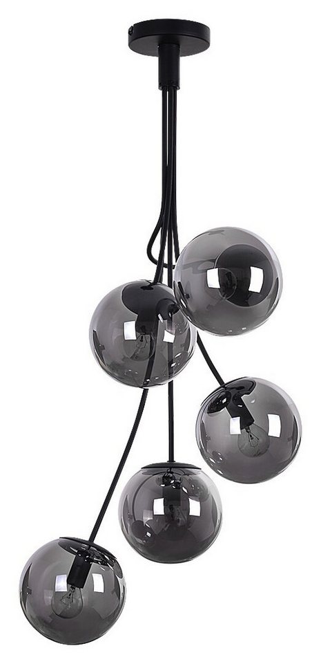Rabalux Pendelleuchte "Glory" 5-flammig, Metall, schwarz, Kugel+rund, E14, ø150mm von Rabalux