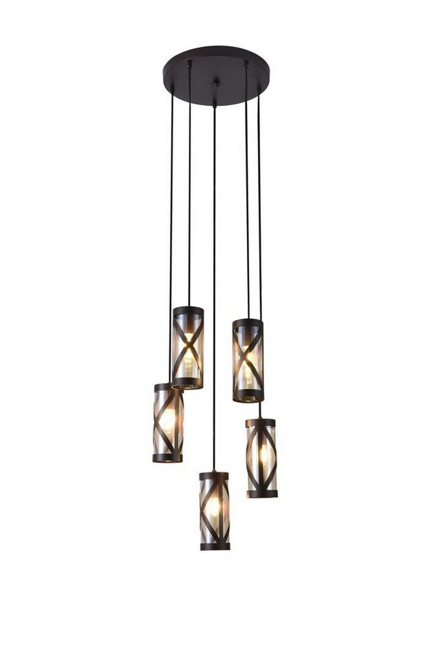 Rabalux Pendelleuchte "Oberon" 5-flammig, Metall, braun, rund, E14, ø350mm von Rabalux