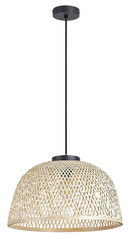 Rabalux Pendelleuchte Rattan" Holz, schwarz, rund, E27, ø405mm" von Rabalux