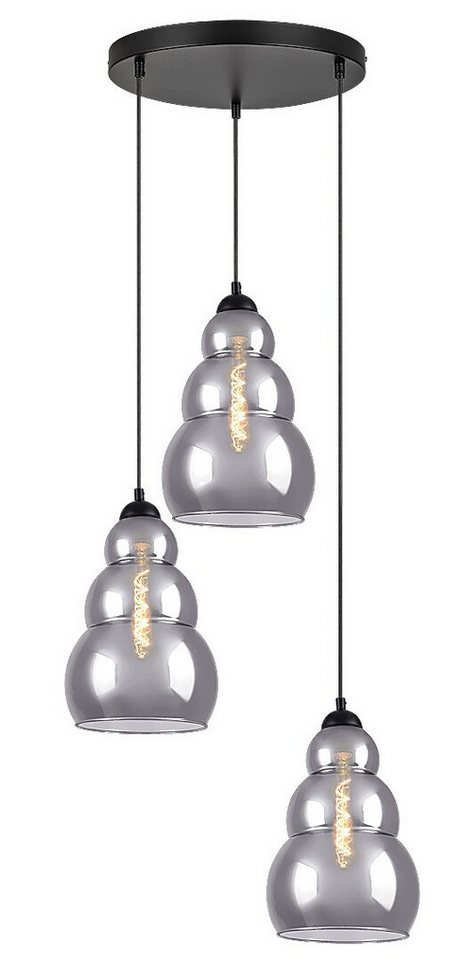 Rabalux Pendelleuchte "Salvatore" 3-flammig, Metall, schwarz, rund, E27, ø200mm von Rabalux