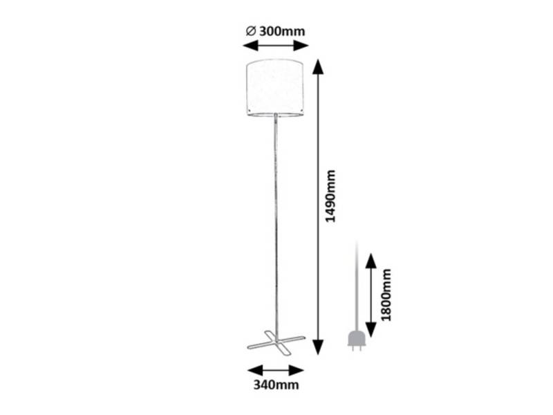 Rabalux Stehlampe "Izander" Metall, schwarz, rund, E27, IP20, ø300mm von Rabalux