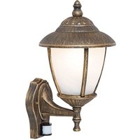 Wandlampe Außen mit Sensor Gold blendarm IP43 Hof Wandlampe Außen mit Sensor Gold blendarm IP43 Hof von Rabalux