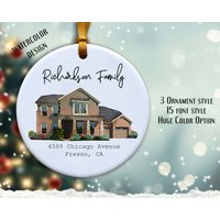 Benutzerdefinierte Haus Ornament/Für Immer Zu Hause Einweihungsgeschenk Geschenk Für Das Erste Aquarell Ornamente von RabbitPatchGifts