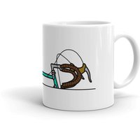 Celeste Vintage Fahrrad Top Schnitt Tasse, Retro Kunst Kaffeebecher, Stil Design Tasse von RabeDesigns2021