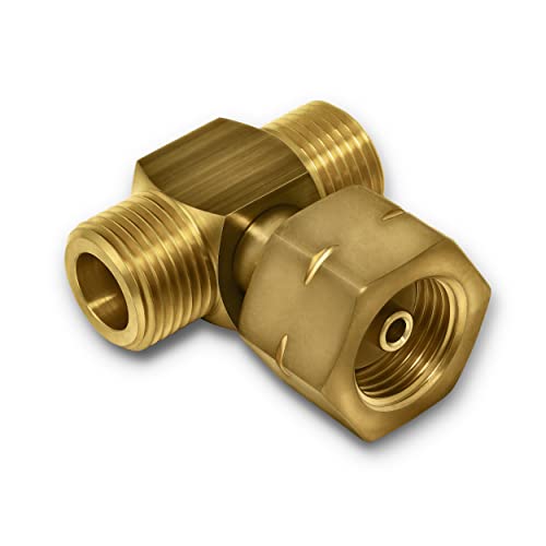 Rabenburg Gas Adapter T-Stück 1x W21,8 x 1/14" LH Ü-Mutter Kombi 2x W21,8 x 1/14" LH AG flach Messing für Anschluß von zwei Gasflaschen bis maximal 33kg Füllgewicht Rabenburg Gas Adapter T-Stück 1x W21,8 x 1/14" LH Ü-Mutter Kombi 2x W21,8 x 1/14" LH AG flach Messing für Anschluß von zwei Gasflaschen bis maximal 33kg Füllgewicht von Rabenburg