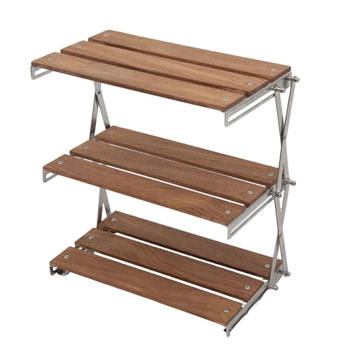 Portable Camping Rack Outdoor Camping Tisch 3 Tier Foldable Rack Regal Picknick Tisch Outdoor für Camp Party Picknick Strand BBQ Grill Kochen ﻿ von Rablue