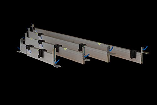 rabo Set"A" 4-teilig, stufenlos verstellbare Abziehlatten (außen), mit je 2 variablen Höhenanschlägen C-Schiene, beinhaltet 4 Stück 0,5-0,8m / 0,8-1,4m / 1,4-2,4m / 2,3-4,0m von rabo