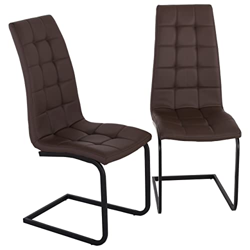 Raburg 2er Set Esszimmerstuhl Leonardo in Cioccolato-BRAUN, Gestell in SEIDEN-SCHWARZ - gepolstertes, gestepptes Freischwinger-Set aus Soft-Kunstleder, Leichter Flex, edles Design, bis 120 kg Raburg 2er Set Esszimmerstuhl Leonardo in Cioccolato-BRAUN, Gestell in SEIDEN-SCHWARZ - gepolstertes, gestepptes Freischwinger-Set aus Soft-Kunstleder, Leichter Flex, edles Design, bis 120 kg von Raburg