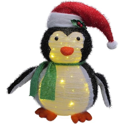 Raburg Deko-Pinguin mit LEDs – Glitzer Pop-Up XL Deko-Figur für Weihnachten mit 60 warmweißen LEDs, 65 cm hoch von Raburg