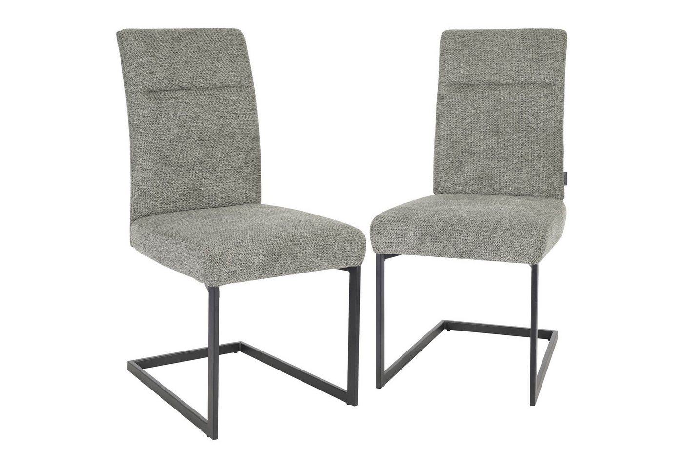 Raburg Esszimmerstuhl Freischwinger, Stoff, Metallgestell Schwarz, Maggie (2er-Set), modernes Design, ergonomische Rückenlehne, stabile Metallbasis von Raburg