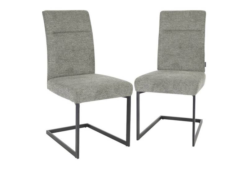 Raburg Esszimmerstuhl Freischwinger, Stoff, Metallgestell Schwarz, Maggie (2er-Set), modernes Design, ergonomische Rückenlehne, stabile Metallbasis von Raburg