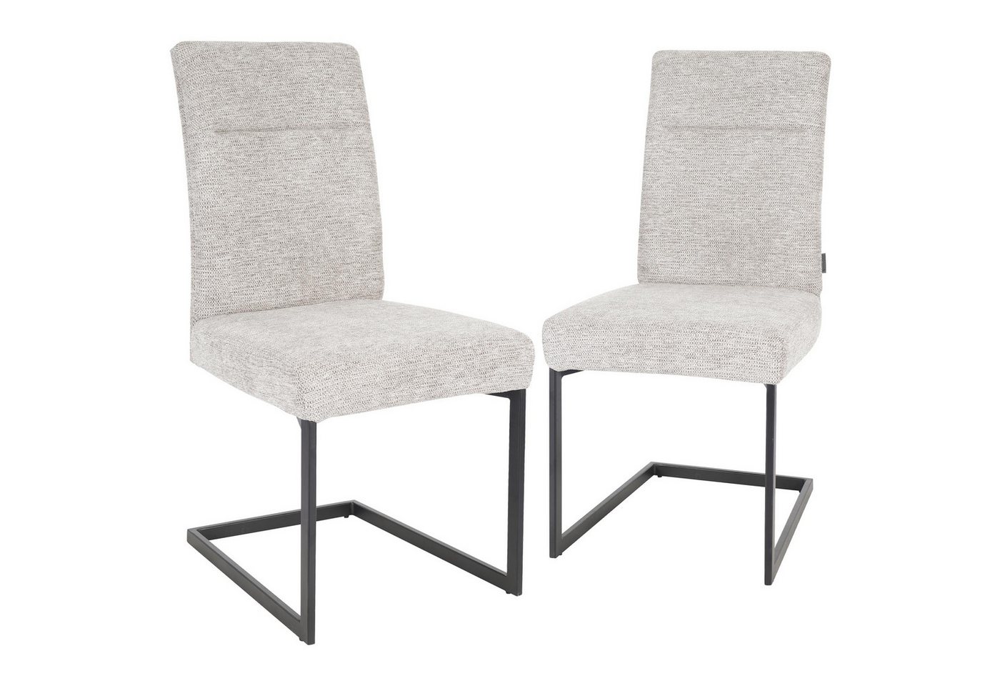 Raburg Esszimmerstuhl Freischwinger, Stoff, Metallgestell Schwarz, Maggie (2er-Set), modernes Design, ergonomische Rückenlehne, stabile Metallbasis von Raburg