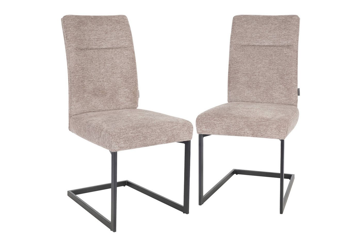 Raburg Esszimmerstuhl Freischwinger, Stoff, Metallgestell Schwarz, Maggie (2er-Set), modernes Design, ergonomische Rückenlehne, stabile Metallbasis von Raburg