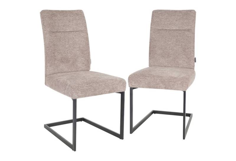 Raburg Esszimmerstuhl Freischwinger, Stoff, Metallgestell Schwarz, Maggie (2er-Set), modernes Design, ergonomische Rückenlehne, stabile Metallbasis von Raburg