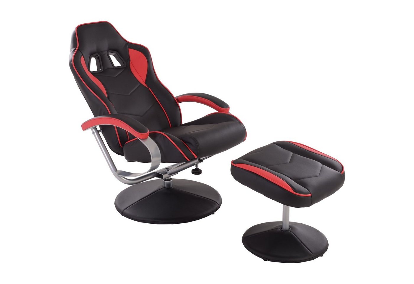 Raburg Gaming-Stuhl Wohnzimmer Sessel mit Hocker, tiefes Sessel-Set, Kunstleder, mit Hocker & mit Relaxfunktion, belastbar bis 120 kg von Raburg