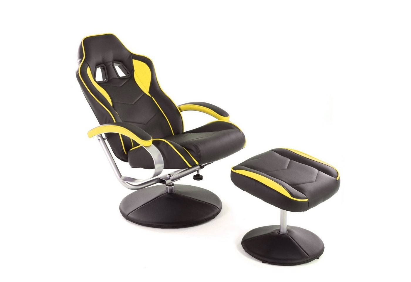 Raburg Gaming-Stuhl Wohnzimmer Sessel mit Hocker, tiefes Sessel-Set, Kunstleder, mit Hocker & mit Relaxfunktion, belastbar bis 120 kg von Raburg