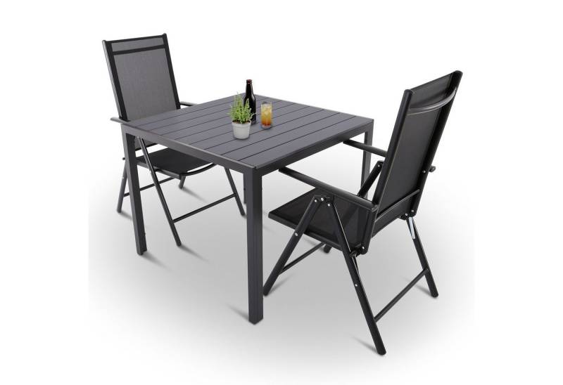 Raburg Garten-Essgruppe Outdoor-Garnitur, Norvey, (2er Set), 7-fach verstellbarer Rückenlehne, wetterfestes Aluminium von Raburg