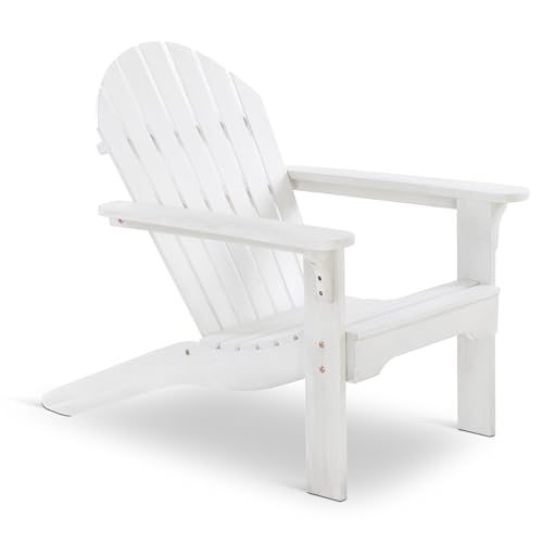 Raburg Gartensessel Adria Premium - Akazie Hartholz, WEIß - lackierter XXL Design-Gartenstuhl Canadian Adirondack Deck-Chair/Hamburger Alsterstuhl von Raburg