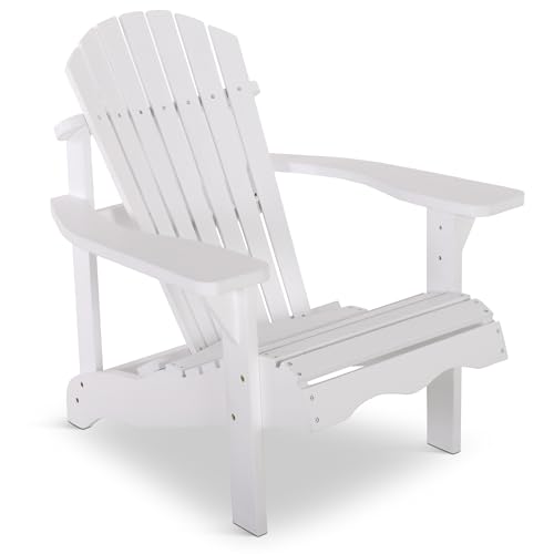 Raburg Gartensessel SUNJA Premium in WEIß - Akazie Hartholz, lackierter XXL Design-Gartenstuhl Canadian Adirondack Deck-Chair/Hamburger Alsterstuhl, belastbar bis 150 kg von Raburg