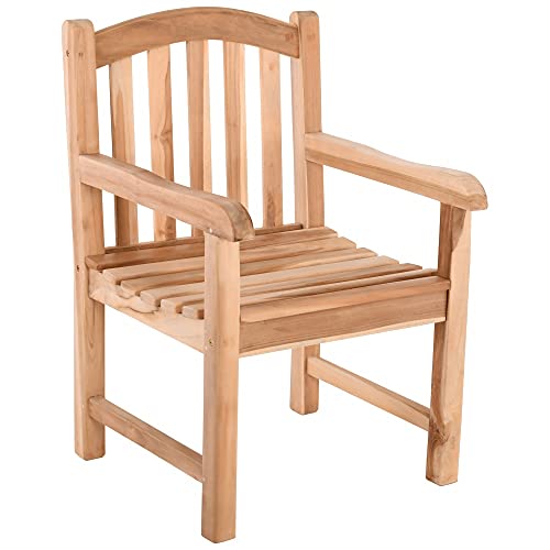 Teakholz-Sessel, Gebogene Rückenlehne, langlebig, massiv & robust für Outdoor, Garten, Balkon & Terrasse, Belastbarkeit 130 kg, Lana XL von Raburg