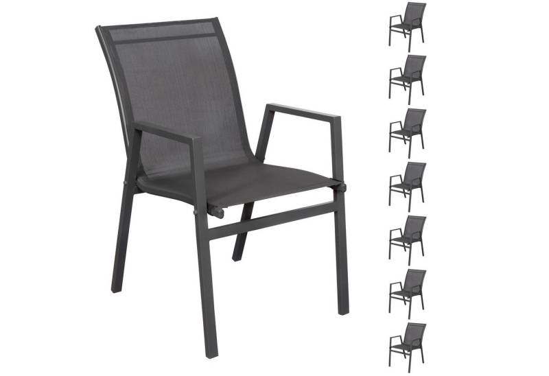 Raburg Gartenstuhl Stapelstuhl Aluminium, Textilene, stapelbar, wetterfest, pflegeleicht (8er-Set), beständige Oberfläche, Bespannung UV- & reißfest Raburg Gartenstuhl Stapelstuhl Aluminium, Textilene, stapelbar, wetterfest, pflegeleicht (8er-Set), beständige Oberfläche, Bespannung UV- & reißfest von Raburg