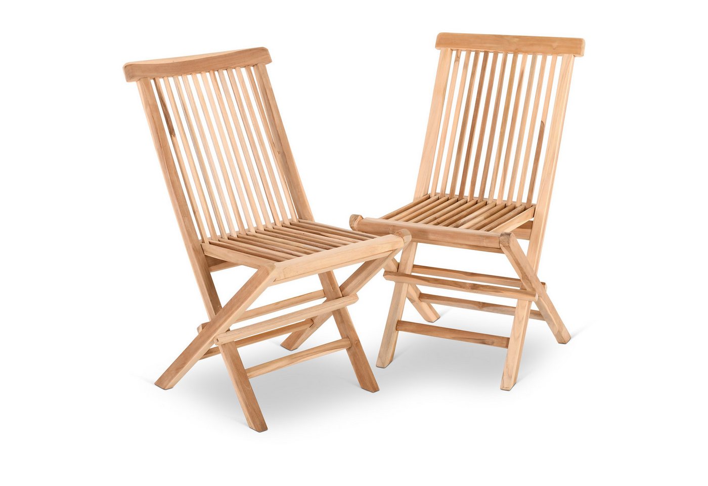 Raburg Gartenstuhl klappbar, Teakholz-Klappstuhl massiv in Natur, Anja (2er-Set), exklusiver Klappmechanismus von Raburg