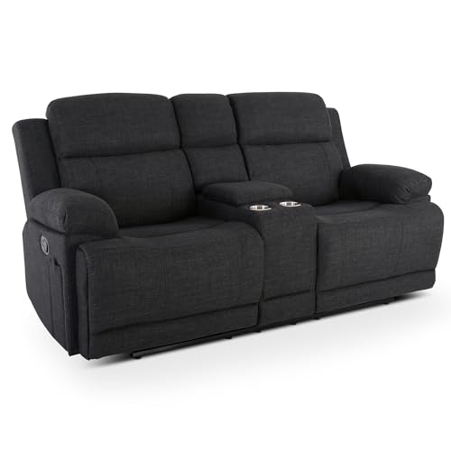Raburg Kinosessel, 2er-Fernsehsessel, mechanische Relax- und Liegefunktion, manuelle Easy-Lift-Funktion, 4× Getränkehalter & Snackfach, Komfortpolsterung, 130 kg Tragkraft, Snax, Webstoff|Anthrazit Raburg Kinosessel, 2er-Fernsehsessel, mechanische Relax- und Liegefunktion, manuelle Easy-Lift-Funktion, 4× Getränkehalter & Snackfach, Komfortpolsterung, 130 kg Tragkraft, Snax, Webstoff|Anthrazit von Raburg