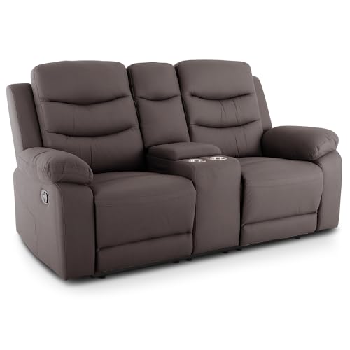Raburg Kinosessel 2er-Fernsehsessel mit mechanischer Relax- & Liegefunktion, Easy-Lift, Getränkehalter, Snackfach, Komfortpolsterung, je Sitz 130 kg belastbar – Pixx, Mikrofaser|Anthrazit von Raburg