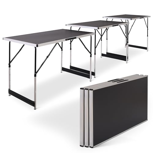 Raburg Multi-Tisch-Set OLLI, 3-teilig, Tapeziertisch, stabiles Alu-Profil, 4-Fach höhenverstellbar, pro Tisch 30 kg bis belastbar, 3 x 100 cm x 60 cm, kompakt klappbar von Raburg