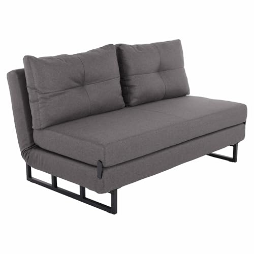 Raburg Schlafsofa mit Gästebett-Funktion & 6-Fach verstellbarem Kopfteil, 2-Sitzer, 150×192 cm Liegefläche, Klappmechanismus, Komfortschaum – Zara | Mikrofaser | Anthrazit (Mikrofaser, Dunkelgrau) von Raburg
