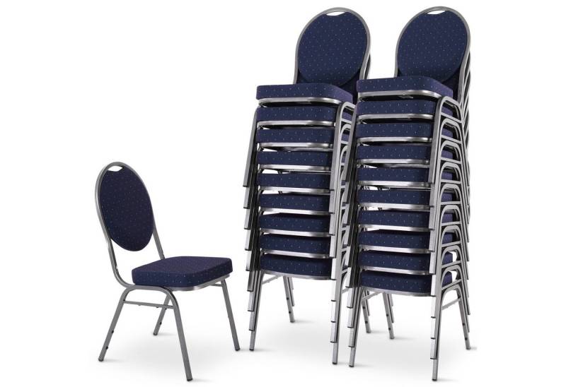 Raburg Stapelstuhl Bankettstuhl, stapelbar, für Konferenz, Seminar & Wartezimmer, David (Set), extra stabile, gepolsterte Metallstühle, belastbar bis 150 kg von Raburg