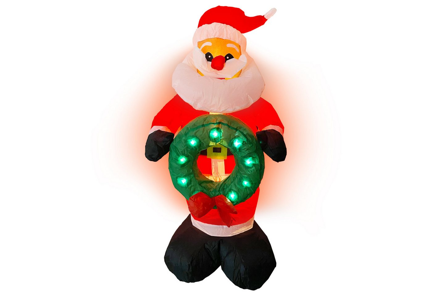 Raburg Weihnachtsfigur XL Air, selbstaufblasende Deko-Weihnachtsmann, LED-Lichtspiel (120 cm hoch), rotleuchtende Figur für Eingangsbereich, Vor-Garten, Terrasse, Balkon von Raburg