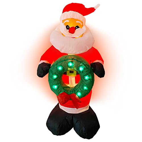 Raburg Weihnachtsmann XL Air, selbstaufblasende Deko-Figur für Weihnachten mit LED Lichtspiel, integriertes Gebläse, 120 cm groß von Raburg