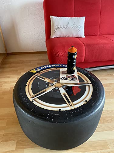 Geschenke für Männer, Racing Rennreifen Deko/Beistell-Tisch Motiv-Felge mit Carbonbremse, Motorsportgeschenk von Race Tire Art